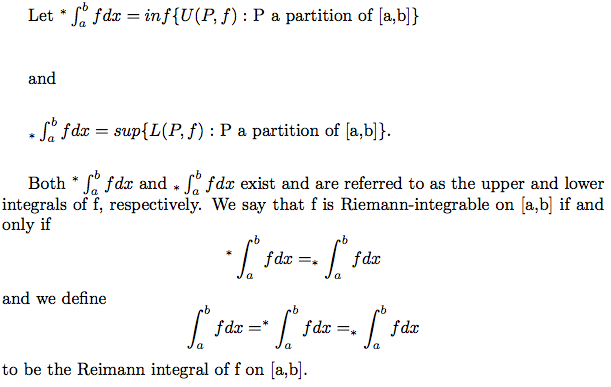 Riemann Integral